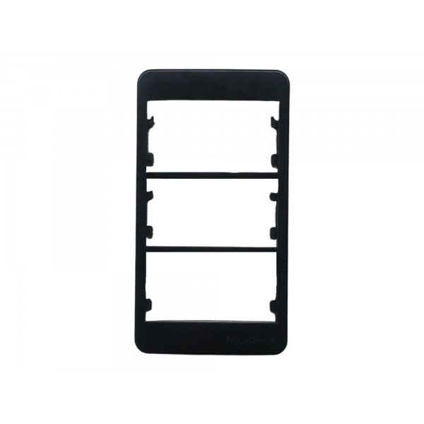 Placa para Condulete com Suporte para 3 Postos Preta Ebony PA021881 Margirius