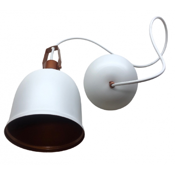 Pendente de Alumínio Impiricus 150 mm Branco com Interior Cobre 187-BRCB Neo Iluminação