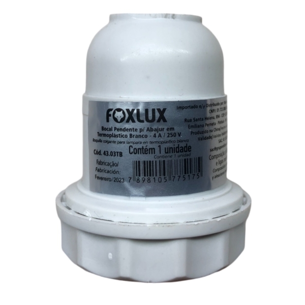 Soquete Coluna Com Rosca Para Abajur Lustre Branco Foxlux