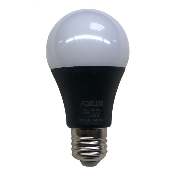 Lâmpada LED Bulbo 9 W E27 Luz Negra Bivolt 90.107 Foxlux