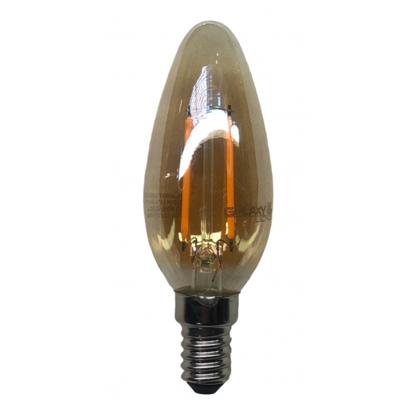 Lâmpada LED de Filamento C35 2 W 2200 K 127 V Âmbar 5042 Galaxy LED