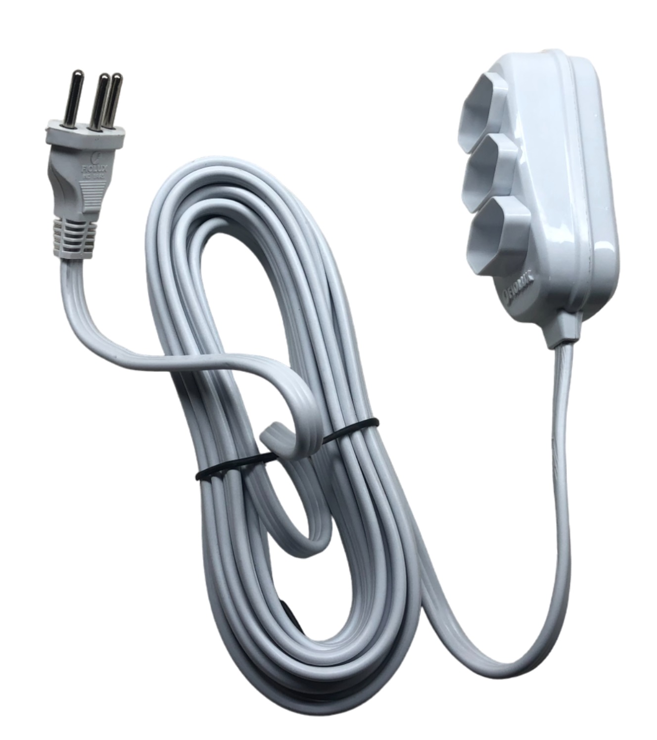 Extensao 3 Tomadas 2P+T 10a 5mts Branca 25300305555 Fiolux