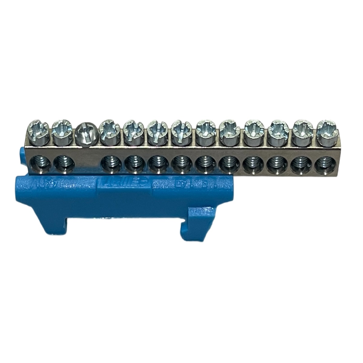Barra de Bornes de Neutro Azul com 12 Furos 928051 Cemar