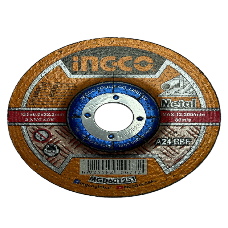 Disco de Desbaste para Metal 125 x 6 x 22,2 mm MGD601251 INGCO