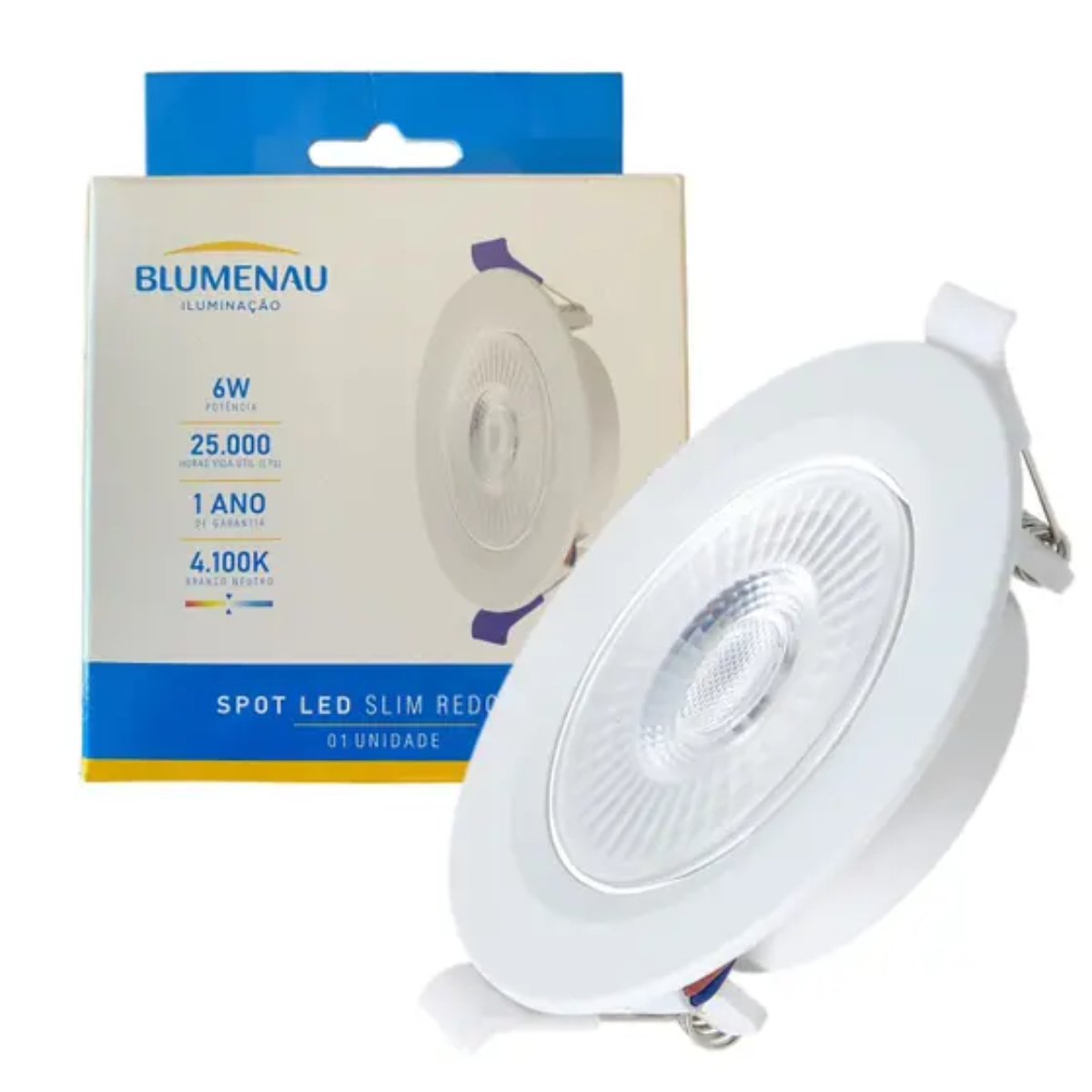 Spot LED 6 W Bivolt 4.100 K Redondo 80164104 Blumenau Iluminação