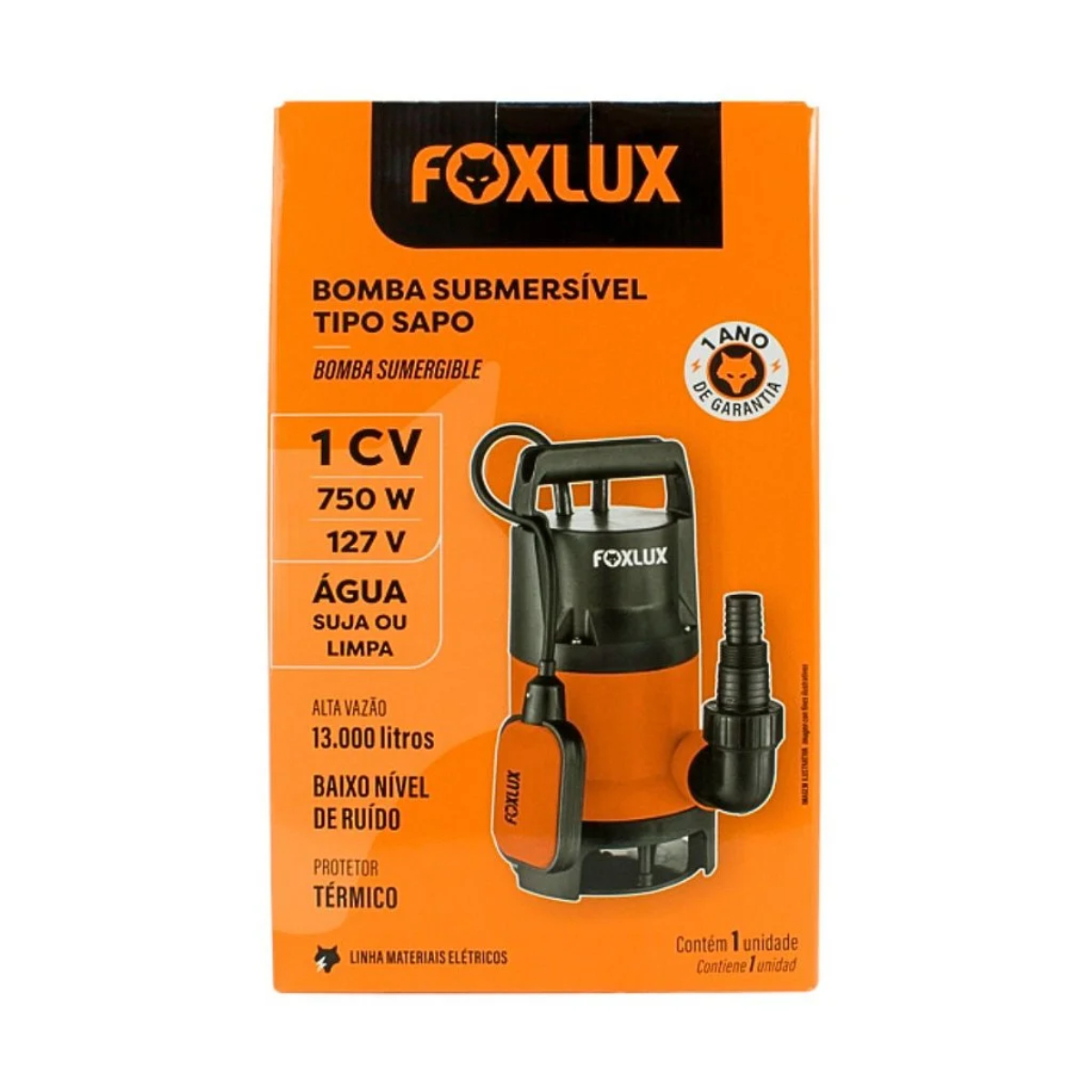 Bomba Submersível Tipo Sapo 1cv 127 V 64.07 Foxlux