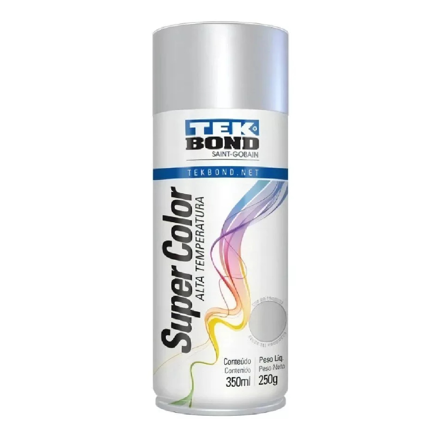Tinta Spray Alta Temperatura 350 ml Alumínio Tekbond