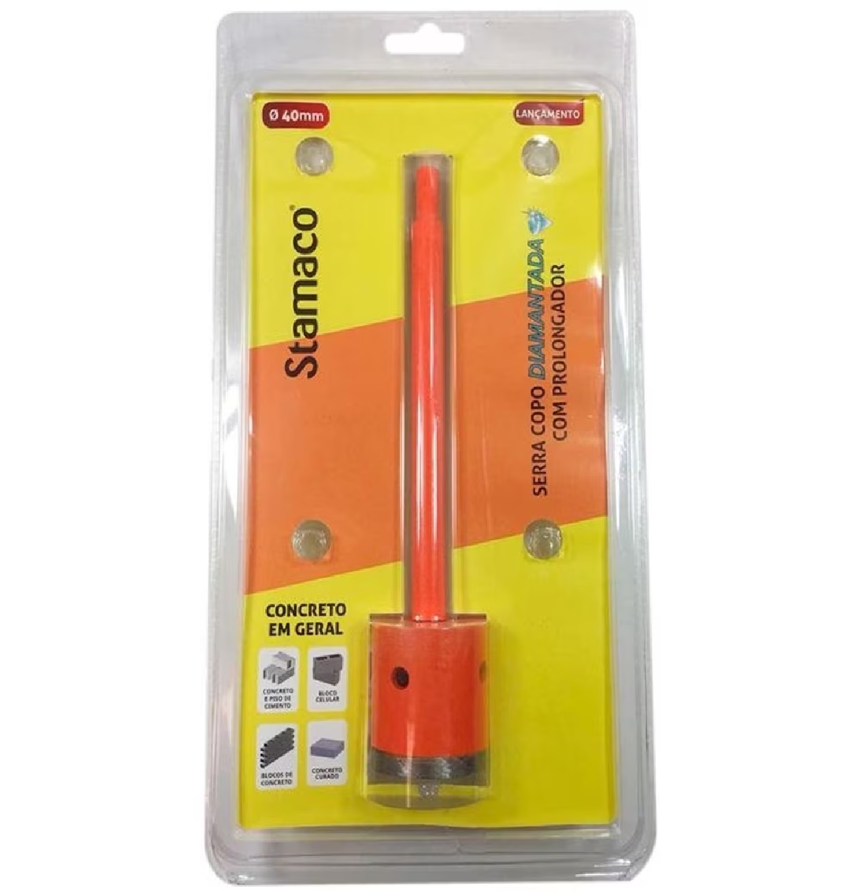 Serra Copo Diamantado 40,00 mm Com Prolongador 0686 Stamaco
