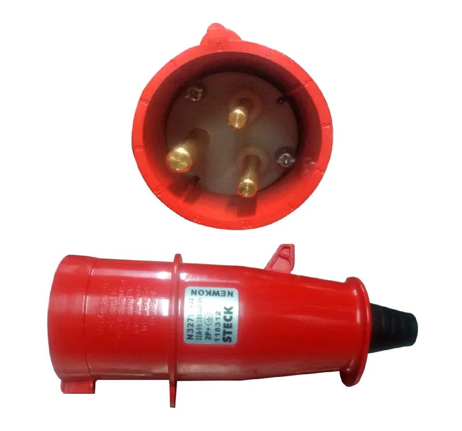 Plugue Industrial Macho 2P+T 32 A 380–415 V 9h IP44 Vermelho 40039 Lukma