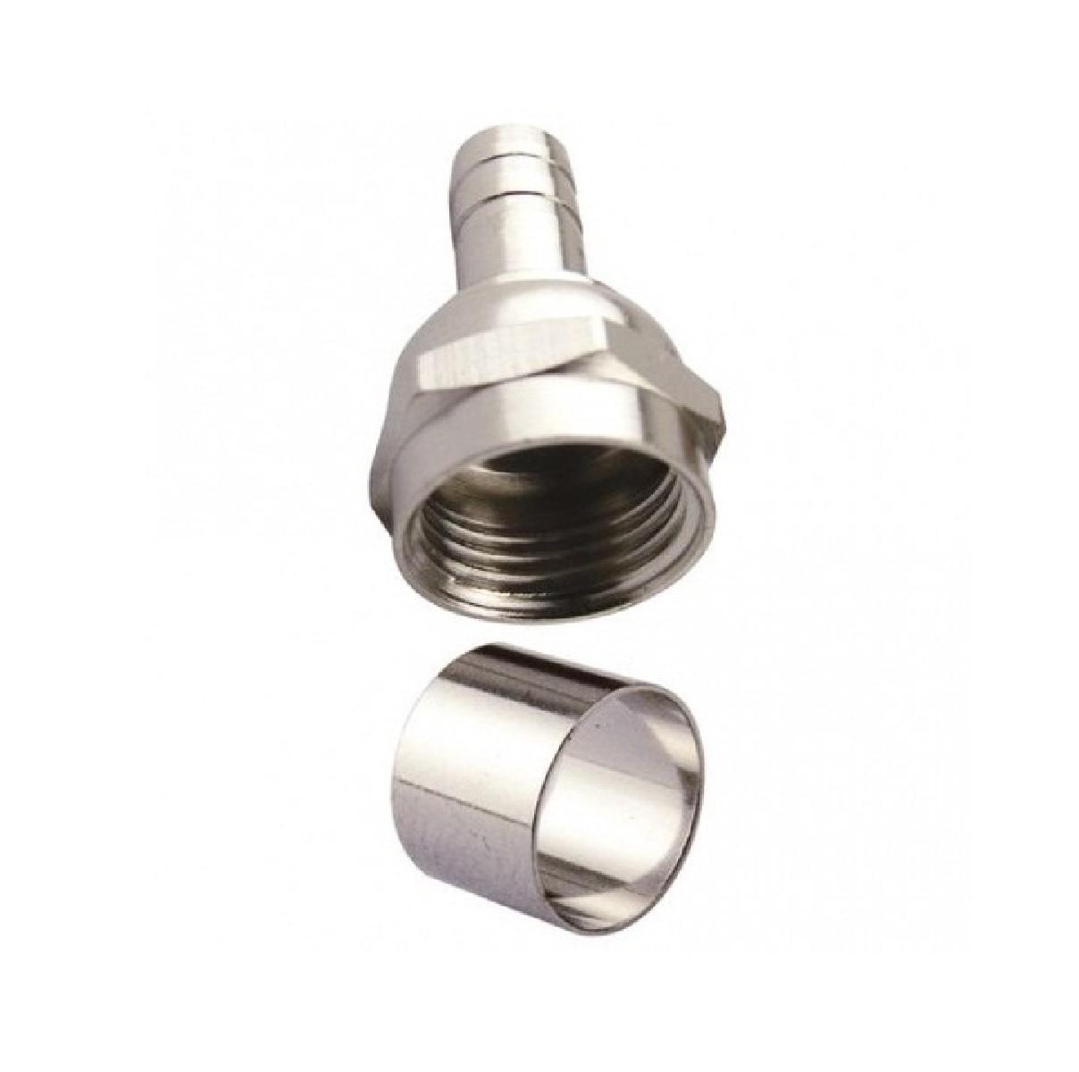 Conector Encaixe Com Anel Para Cabo Coaxial RG59 Elétrica Bichuette