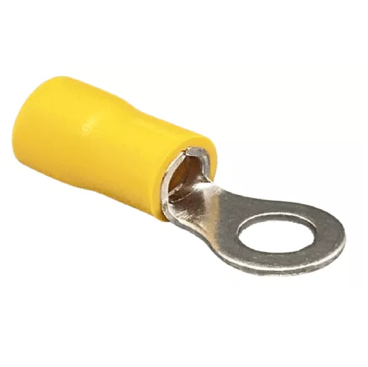 Terminal Argola Pré-Isolado para Cabo 4 a 6 mm² com Furo 1/4 pol. Amarelo Lukma