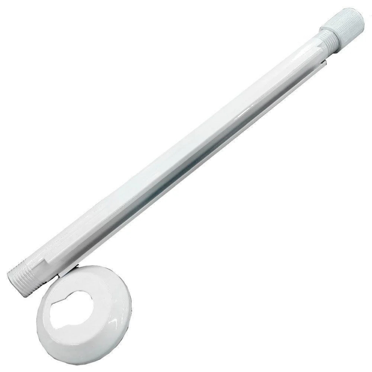 Braço Reforçado de Alumínio para Chuveiro 30 cm Branco Elétrica Bichuette