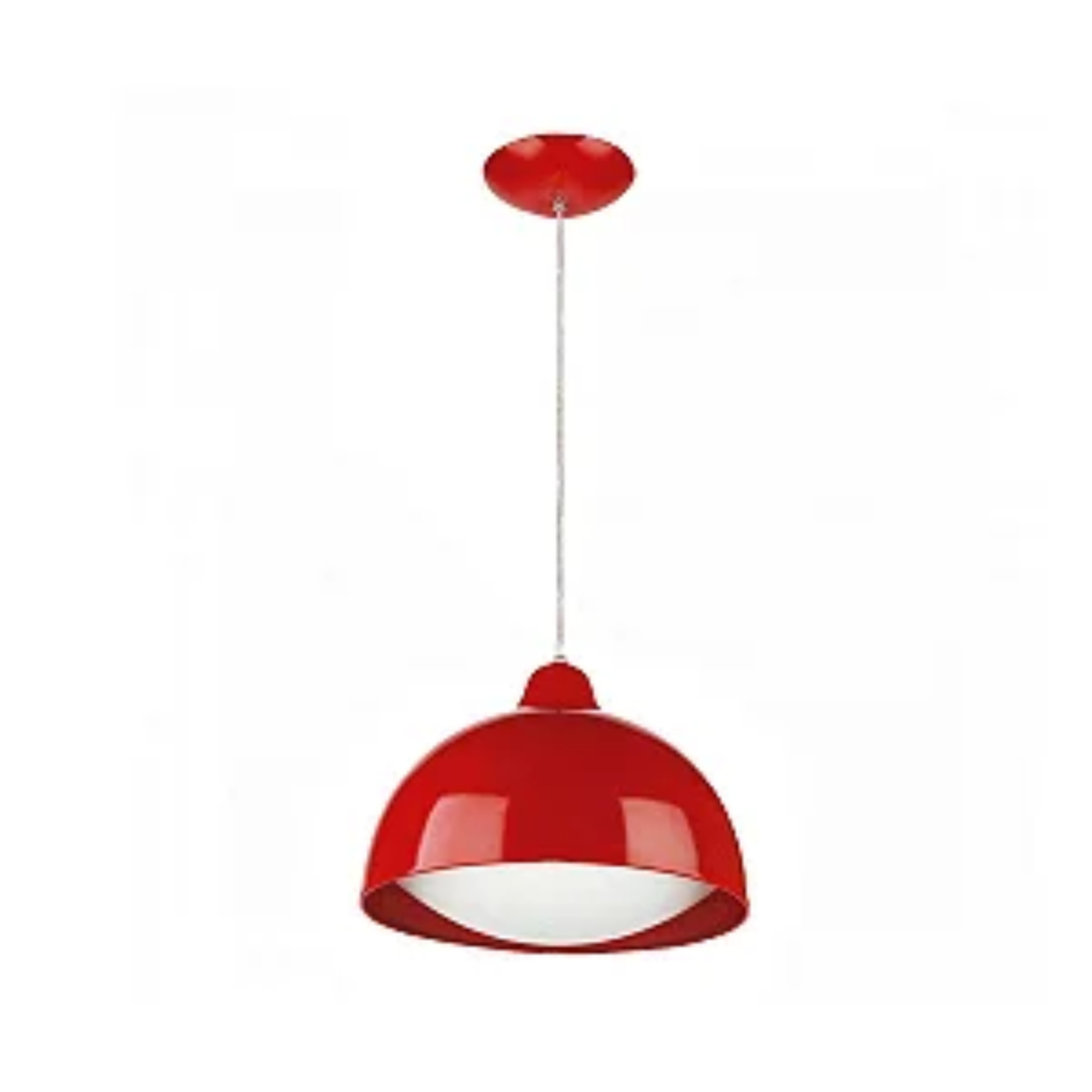 Luminária Pendente Cúpula Redonda em Alumínio 29 cm para 1 Lâmpada E27 Vermelho 88331040 Blumenau Iluminação