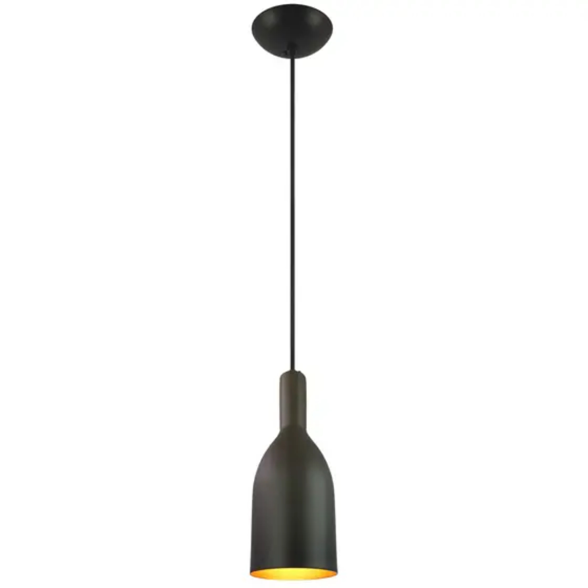 Pendente Luminária Teto Alumínio Garrafa Preto Skylux