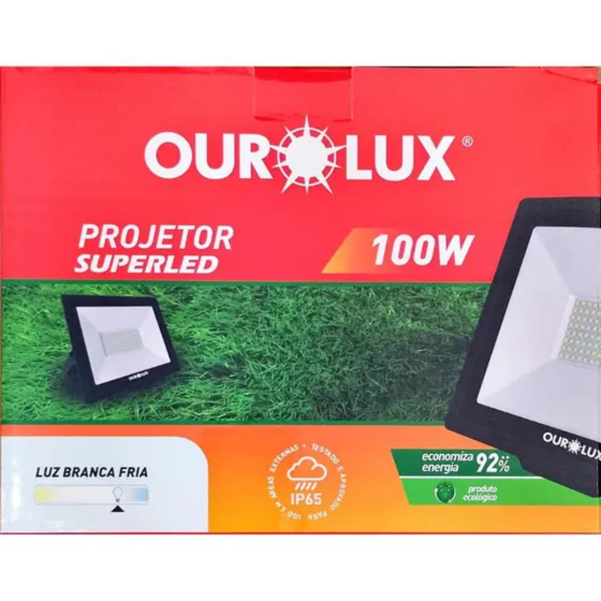 Projetor LED Alumínio 100 W 6500 K Bivolt 03267 Ourolux