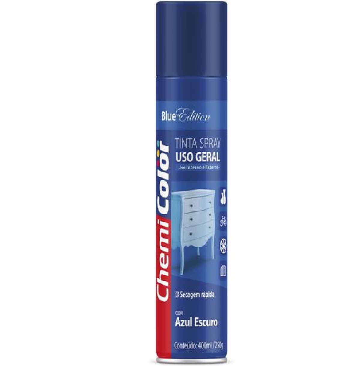 Tinta Spray Azul Escuro 400 Ml Uso Geral Chemicolor