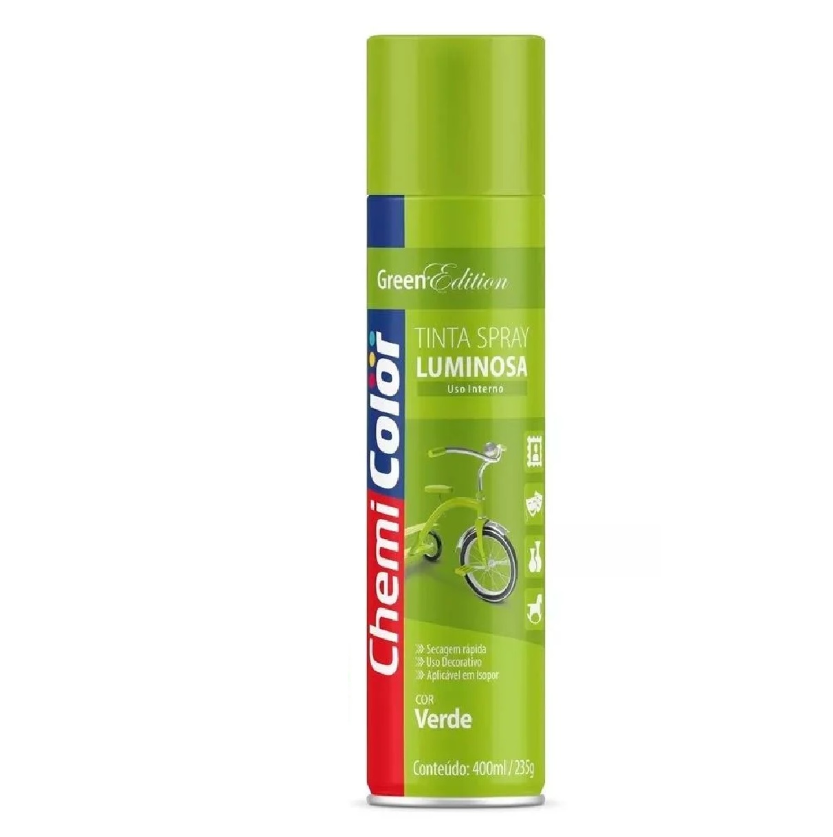 Tinta Spray Verde Luminosa 400 Ml Chemicolor