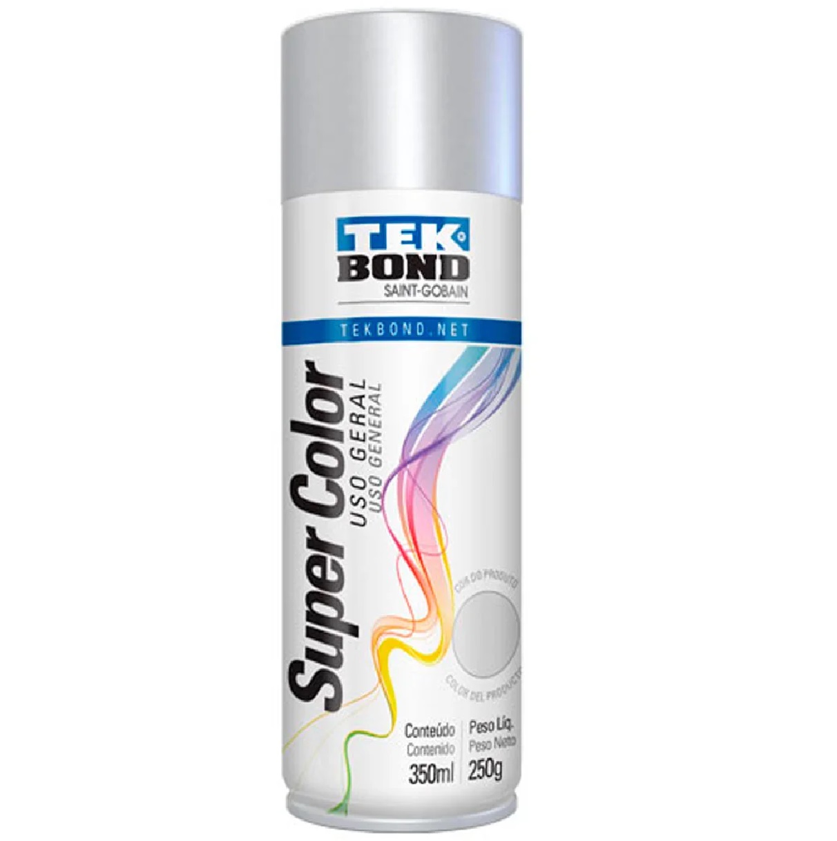 Tinta Spray Metalico Aluminio 350 Ml Uso Geral Tekbond