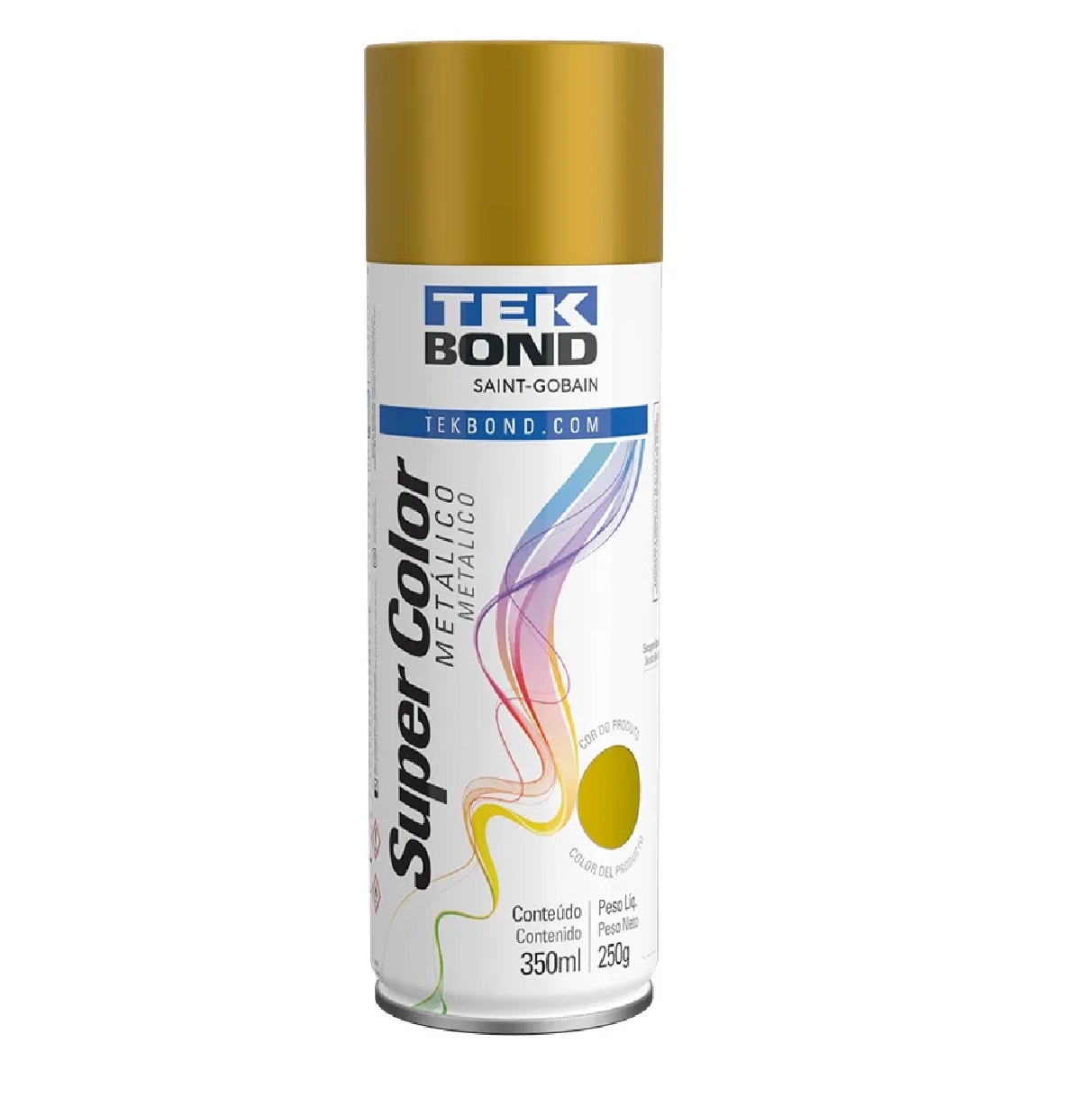 Tinta Spray Metalico Ouro 350 Ml Uso Geral Tekbond