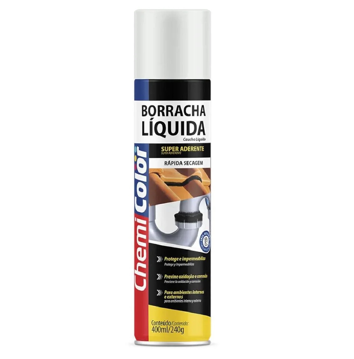 Borracha Líquida em Spray 400 ml 240 g Branca Chemicolor