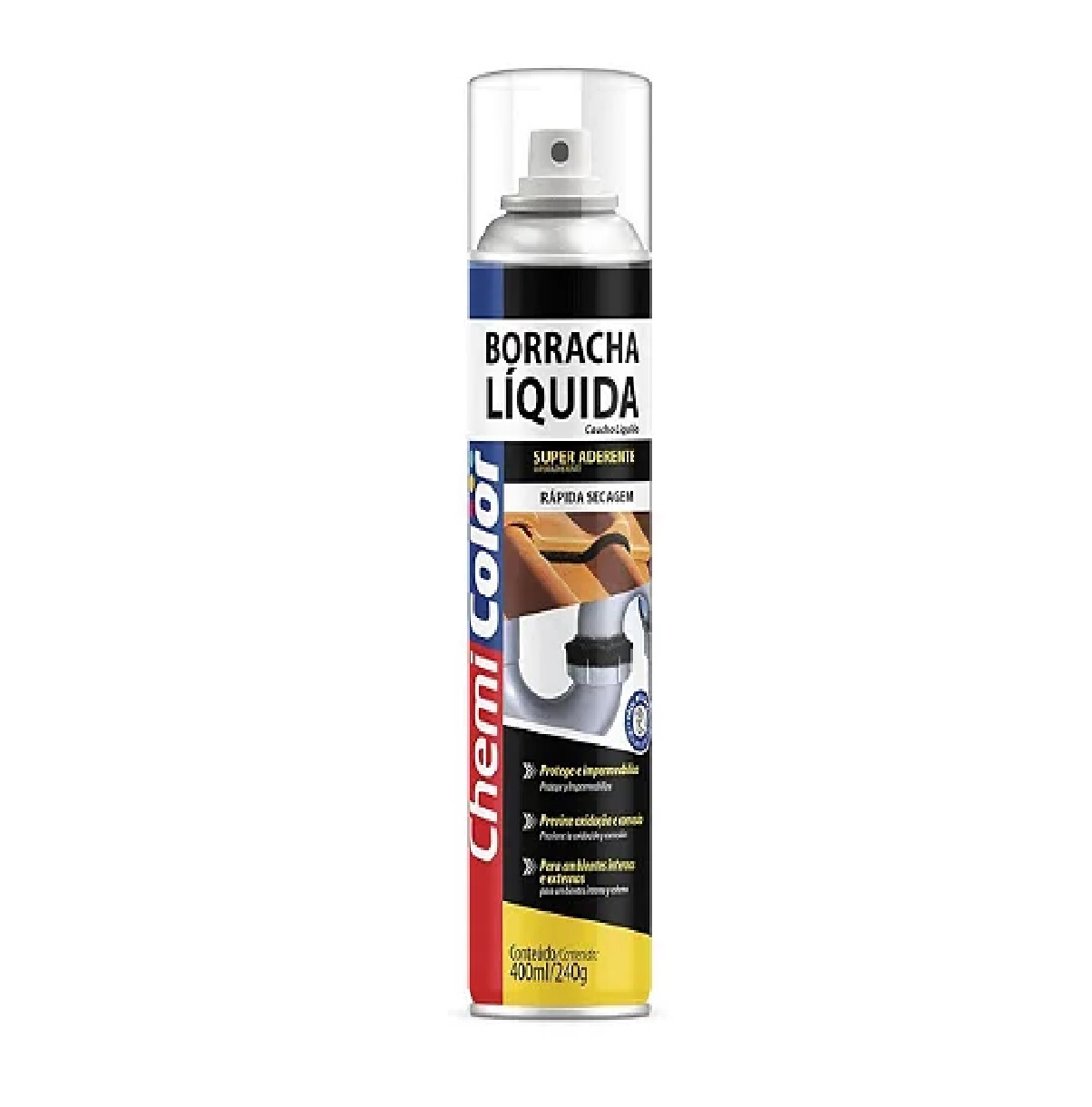 Spray Borracha Líquida Transparente 400 Ml 240g Chemicolor
