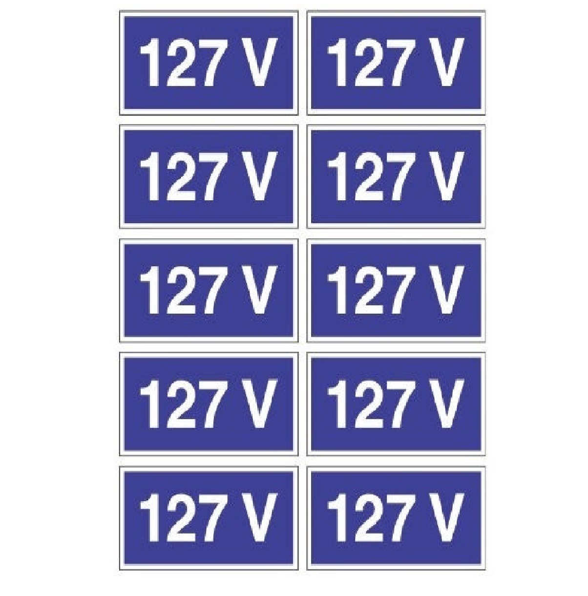 Kit com 10 Etiquetas Resinadas 127 V Azul 3M