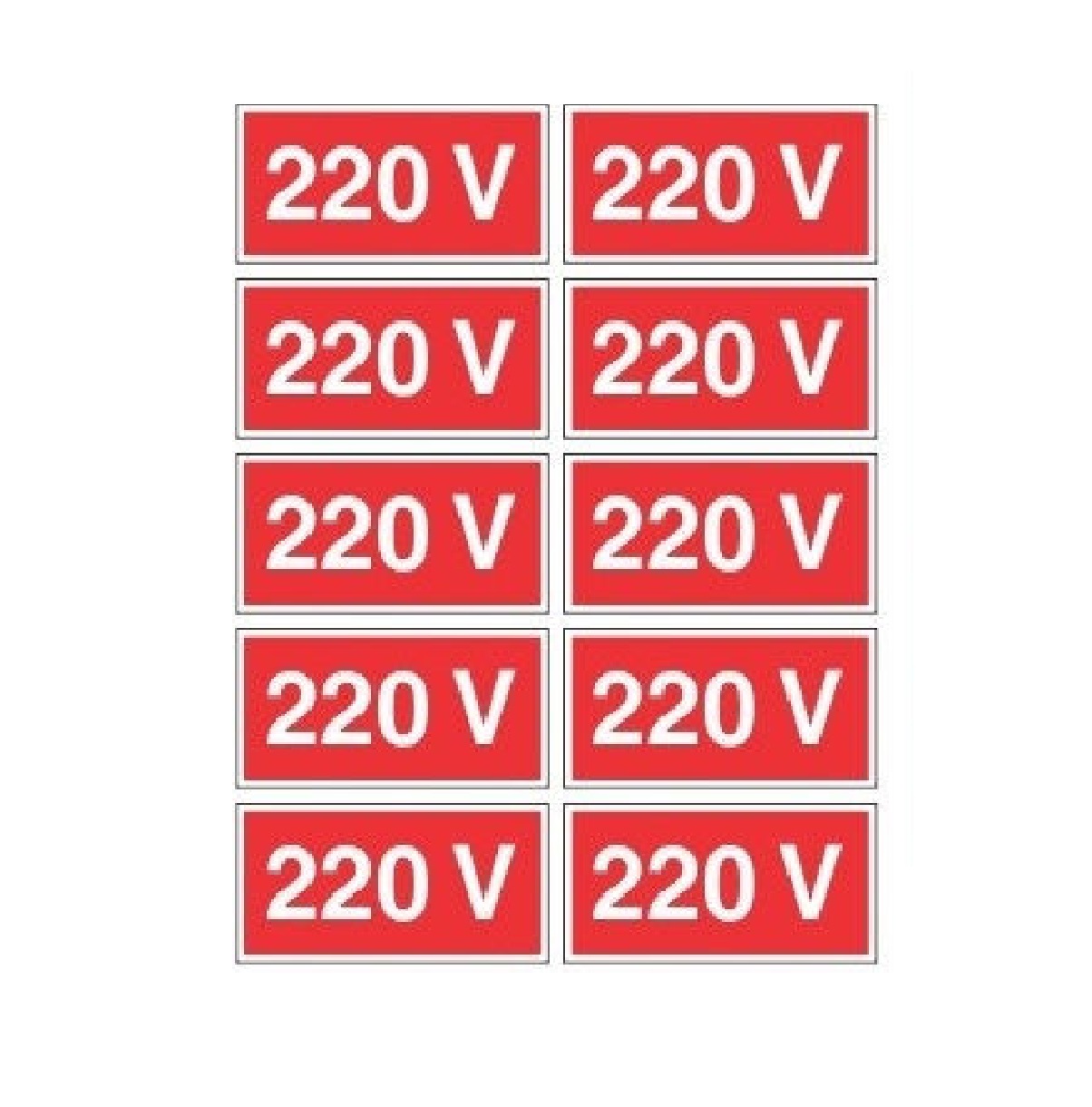 Kit com 10 Etiquetas Resinadas 220 V Vermelha 3M