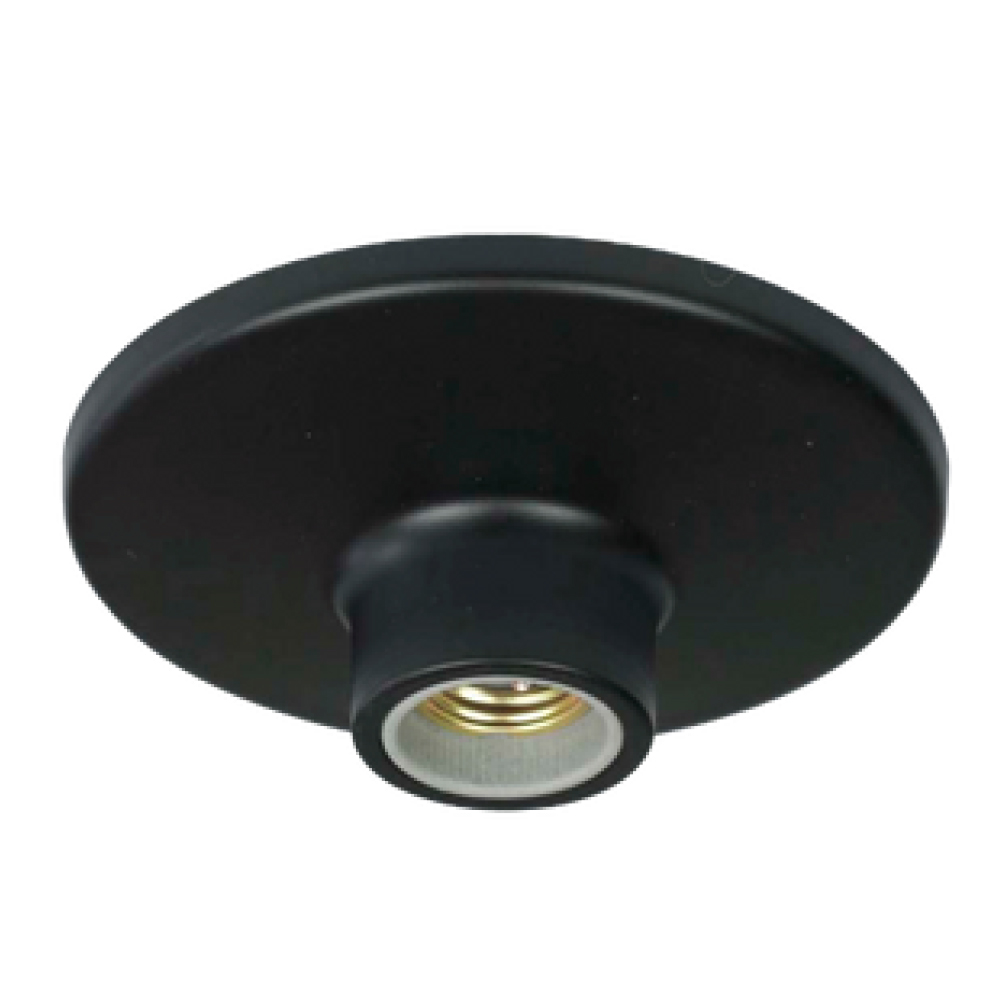 Plafon Plafonier Preto 1 Lâmpada Soquete E27 Pl15-preto Kin Light