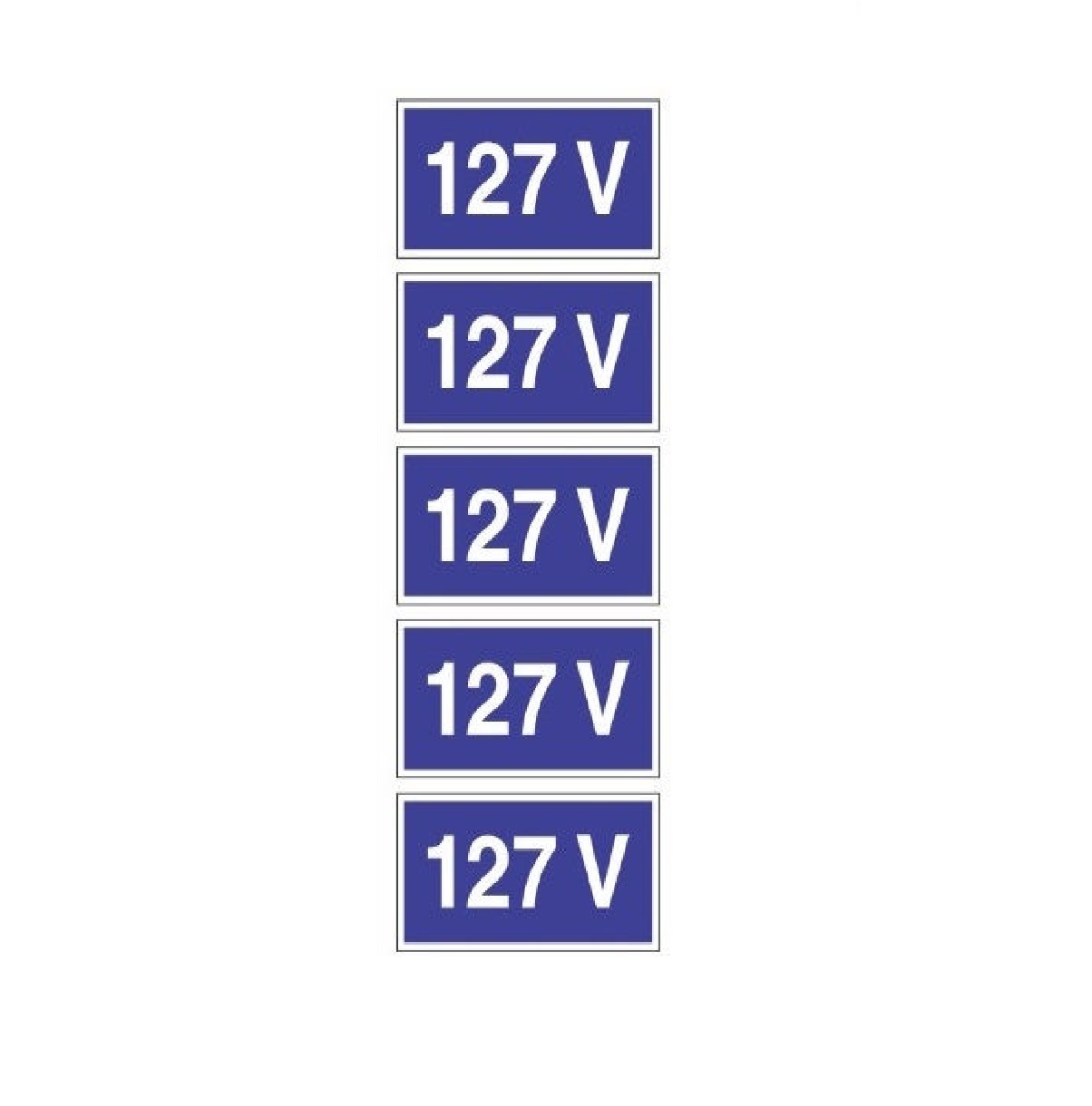 Etiqueta Resinada Voltagem 127 V Azul com 5 Peças 3M