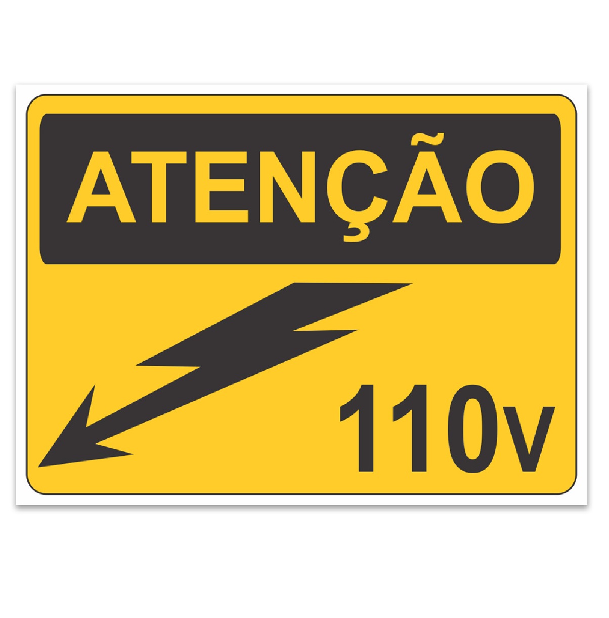 Adesivo de Sinalização “110 V” 16 x 12 cm AD12 Marcai