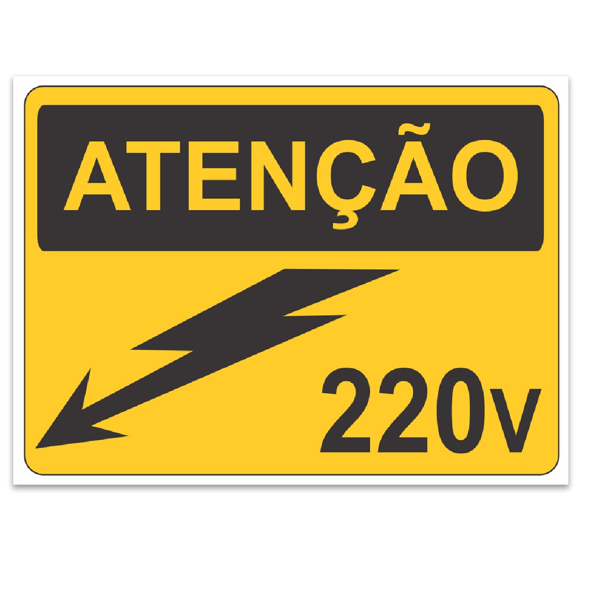 Adesivo de Sinalização “Atenção 220 V” 16 x 12 cm AD13 Marcai