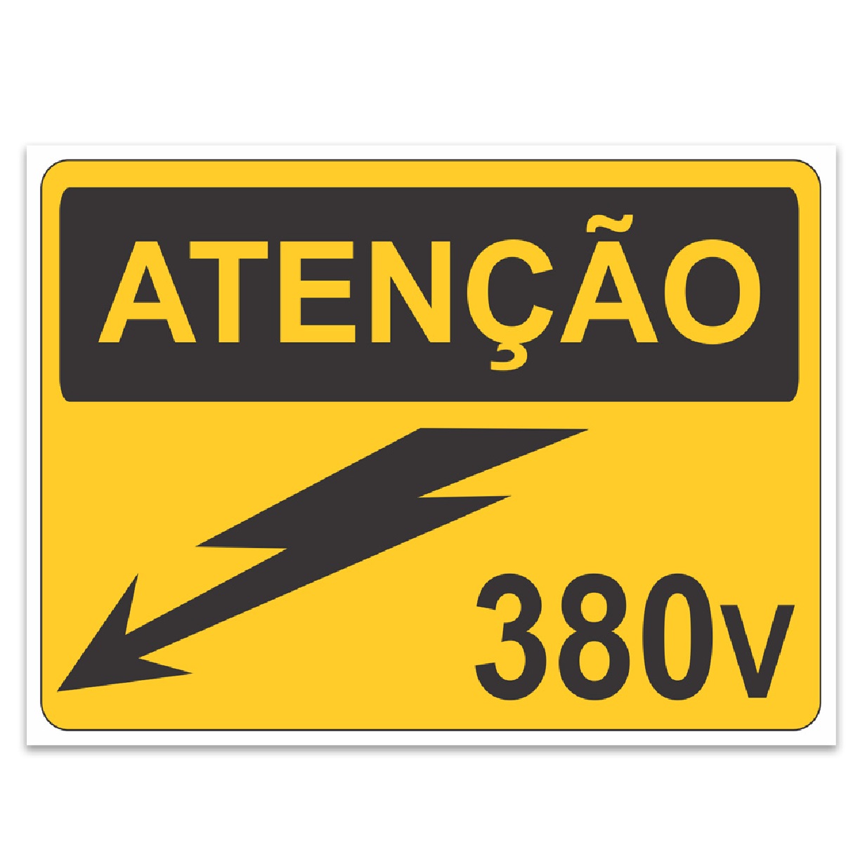 Adesivo de Sinalização “Atenção 380 V” 16 x 12 cm AD14 Marcai