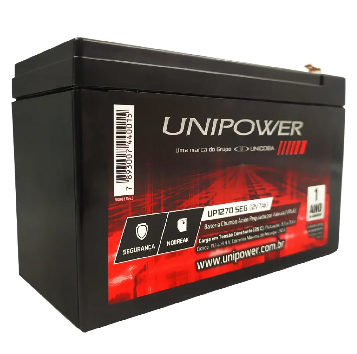 Bateria Estacionária Selada 12 V 7 Ah Unipower