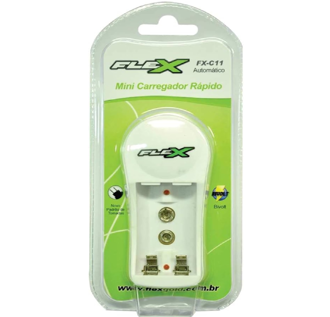 Carregador Pilha E Bateria Aa / Aaa E 9v Flex Fx-c11