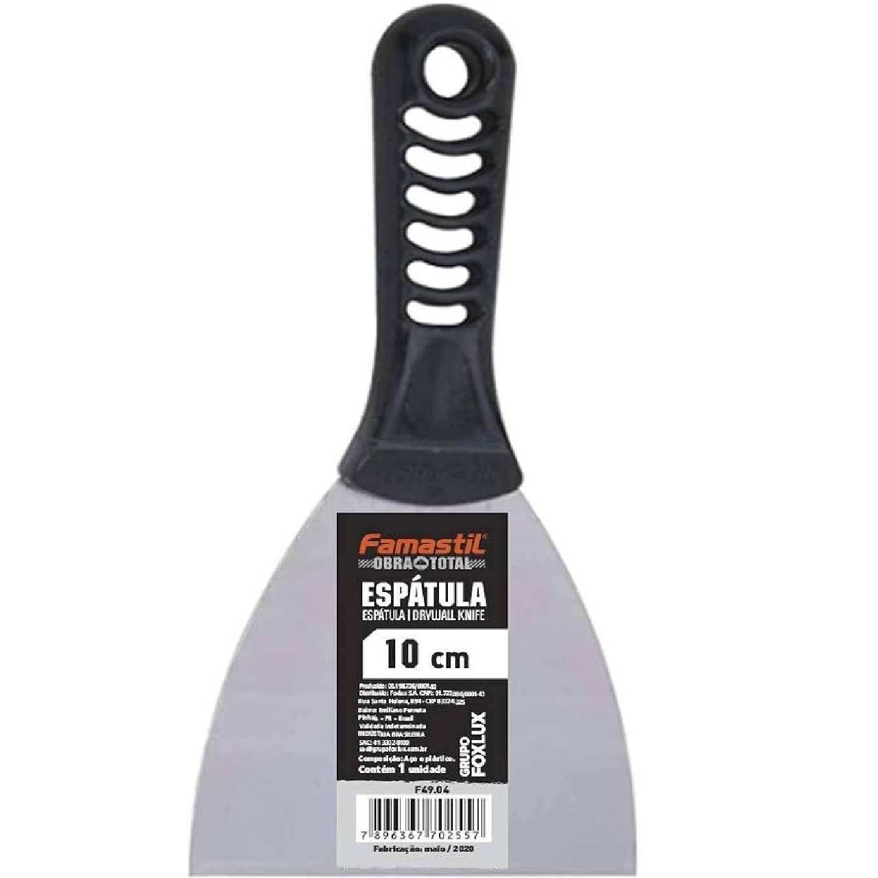 Espátula De Aço Cabo PVC 10 cm Foxlux F49.04