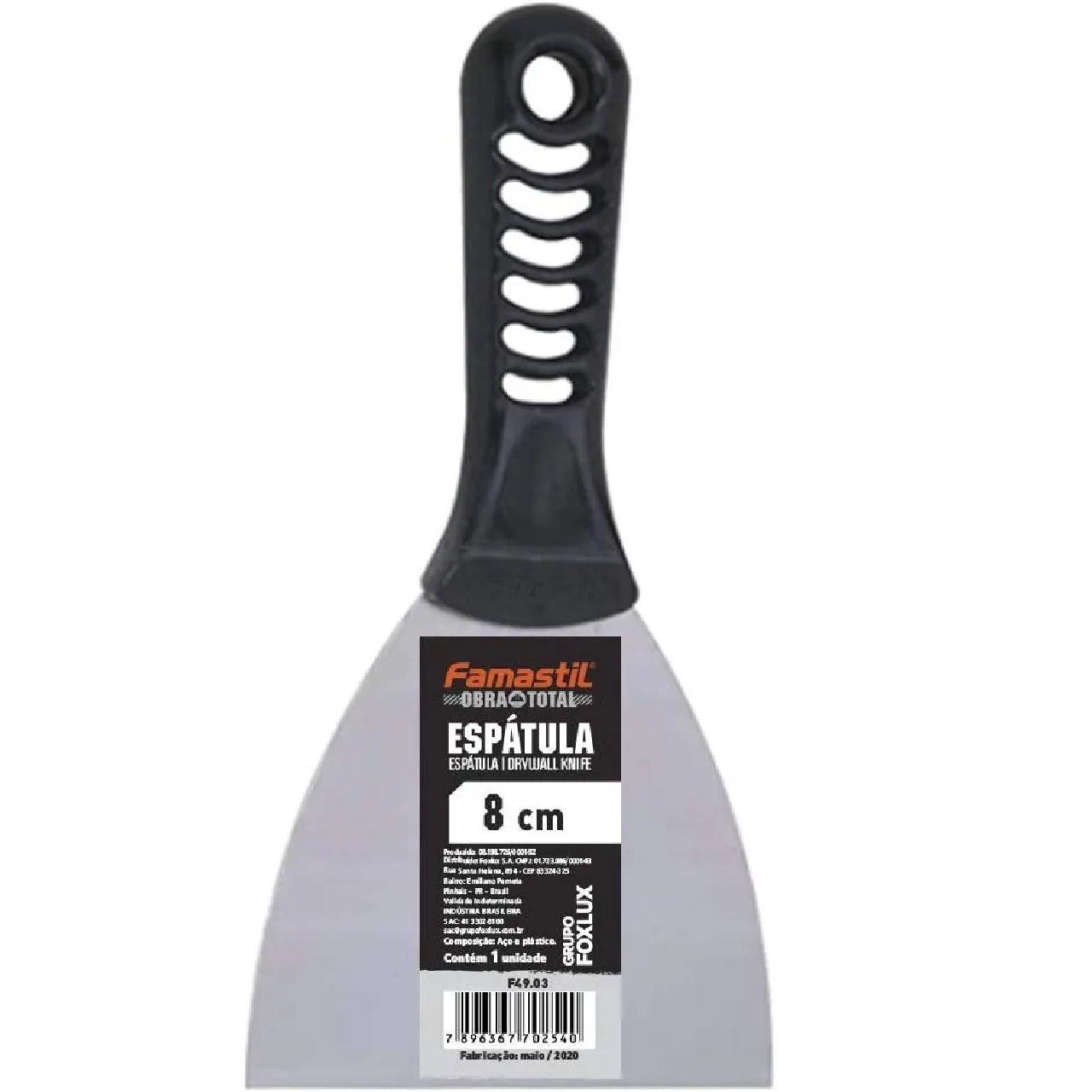 Espátula De Aço Cabo PVC 8 cm Foxlux F49.03