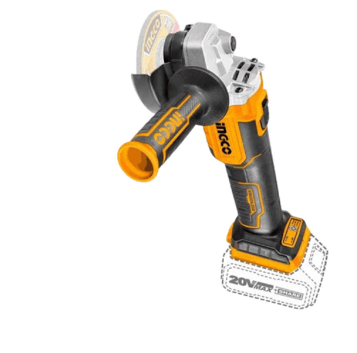 Esmerilhadeira Angular Brushless 5 pol. 20 V sem Bateria INGCO CAGLI201258