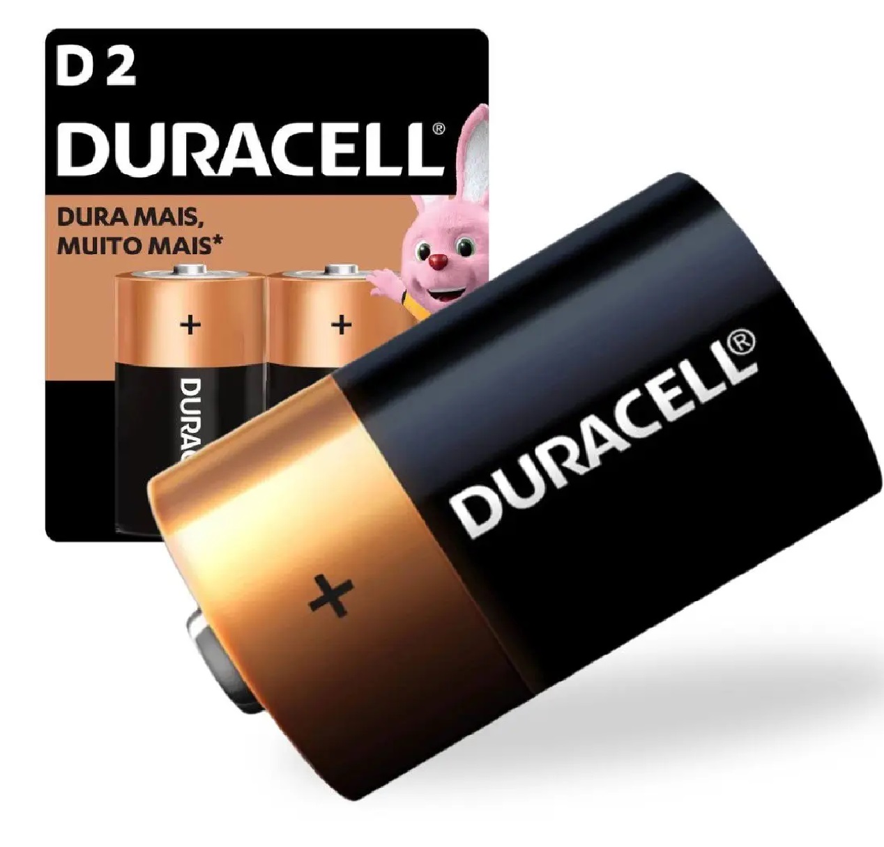 Pilha Alcalina Duracell Tamanho D 1,5 V com 2 Unidades