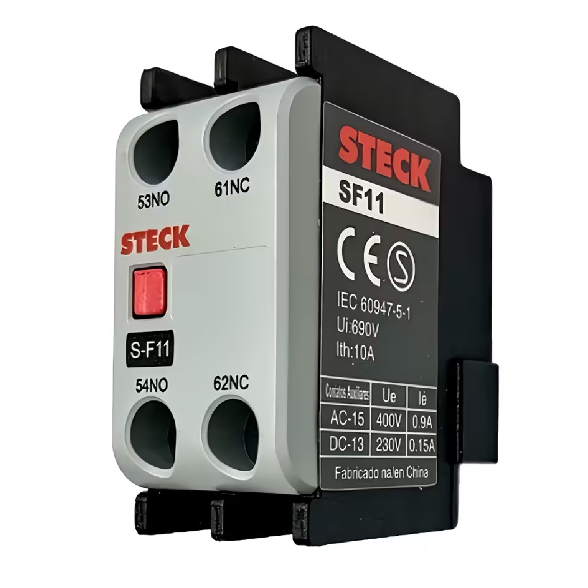 Bloco de Contato Auxiliar Frontal 1NA+1NF Challenger SF11 Steck