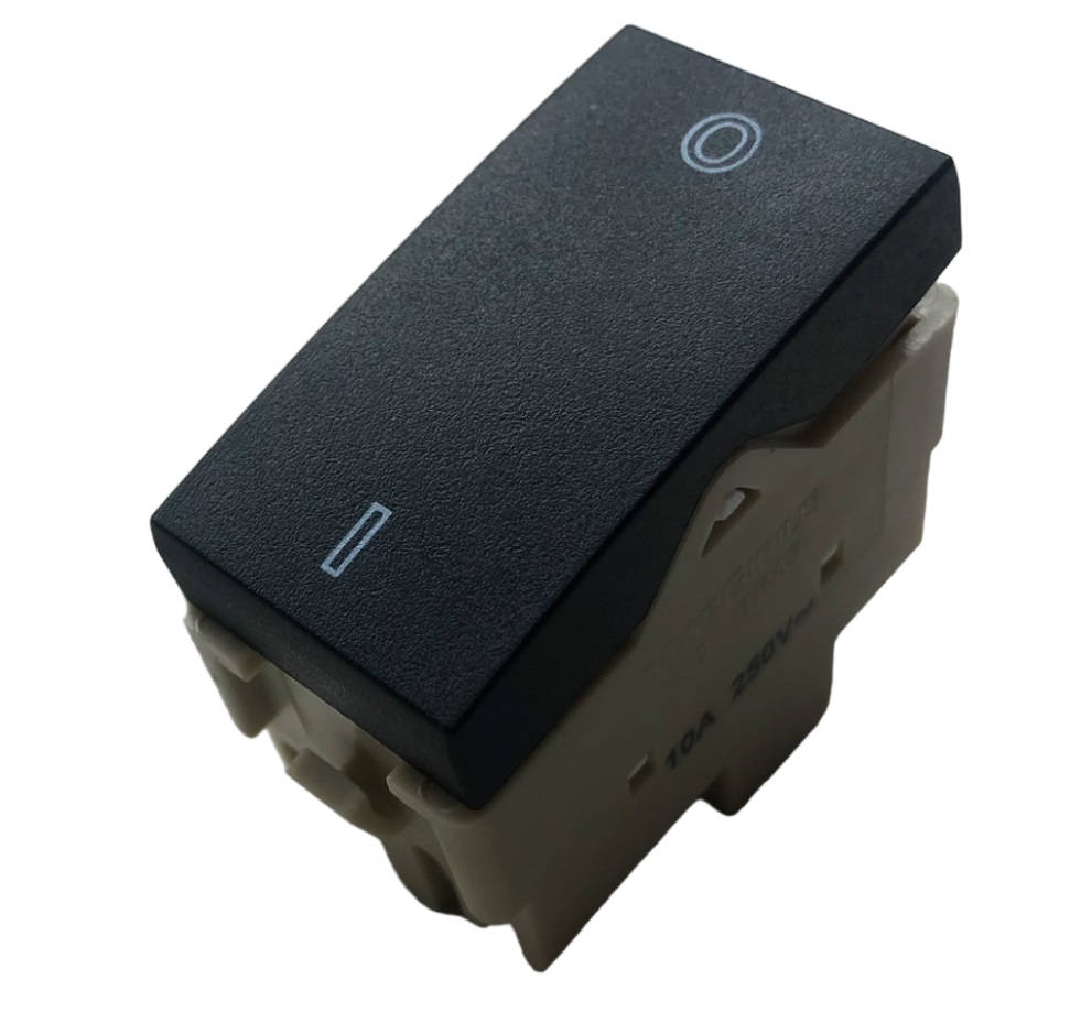 Interruptor Bipolar Paralelo 10 A Preto Ebony Clean Margirius