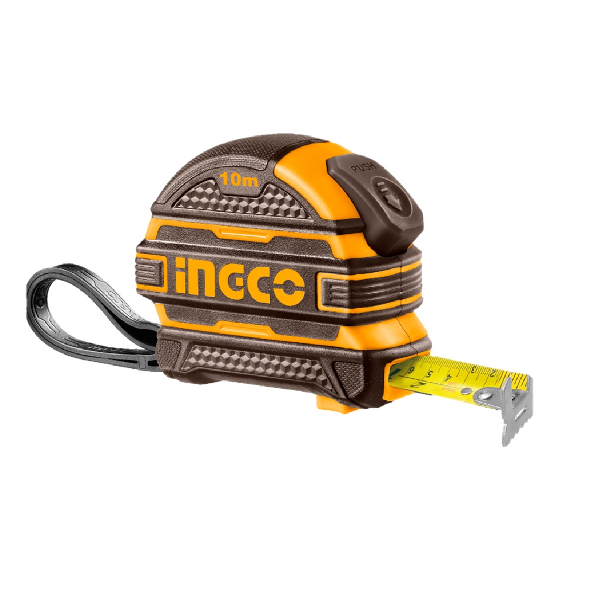 Trena Emborrachada 10 m x 25 mm Botão Duplo e Trava Automática HSMT081025 INGCO