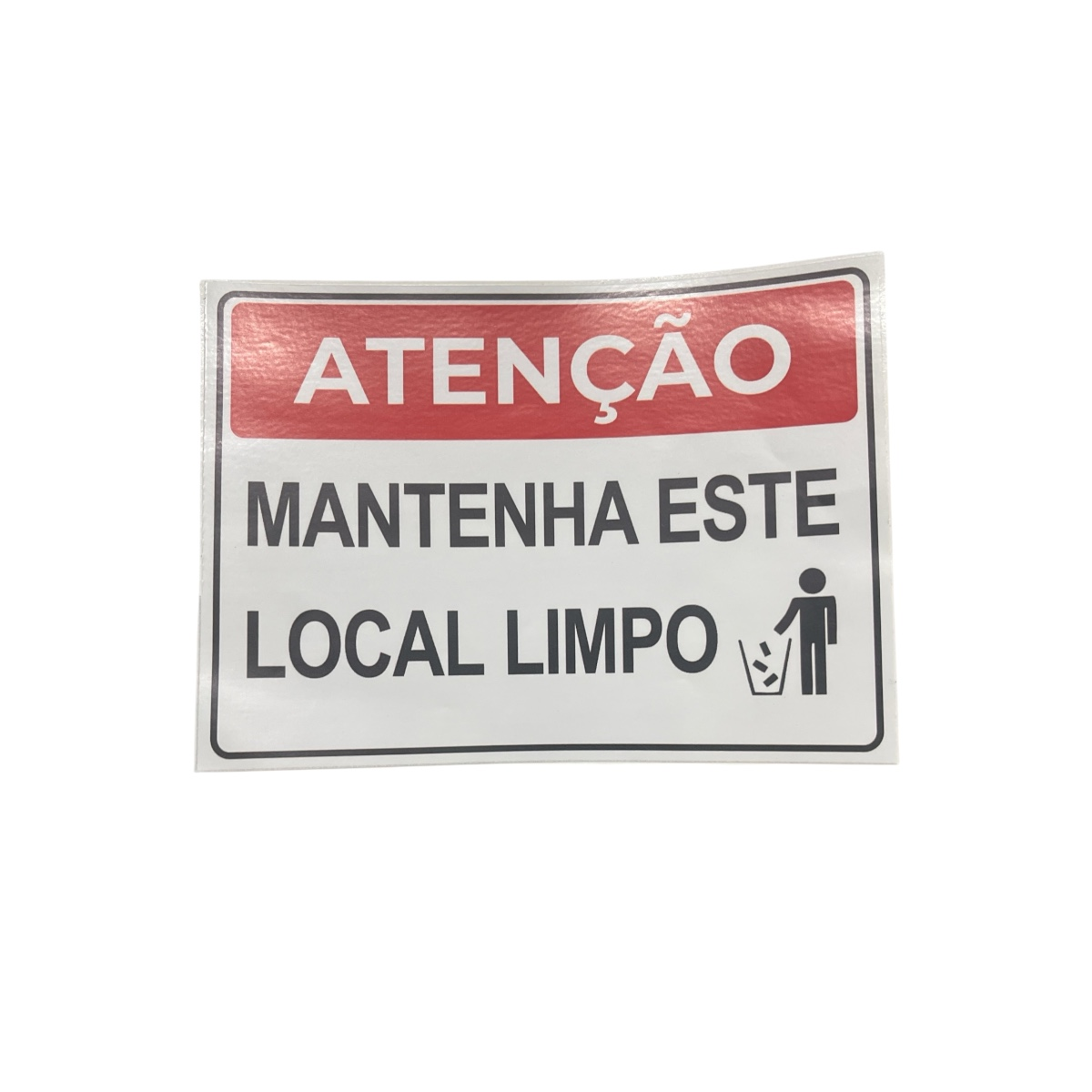 Adesivo de Sinalização “Mantenha Este Local Limpo” 16 x 12 cm AD7 Marcai