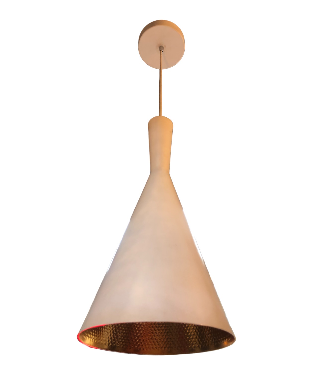 Luminária Pendente Cone Chinês em Alumínio para 1 Lâmpada E27 Branco 88460604 Blumenau Iluminação