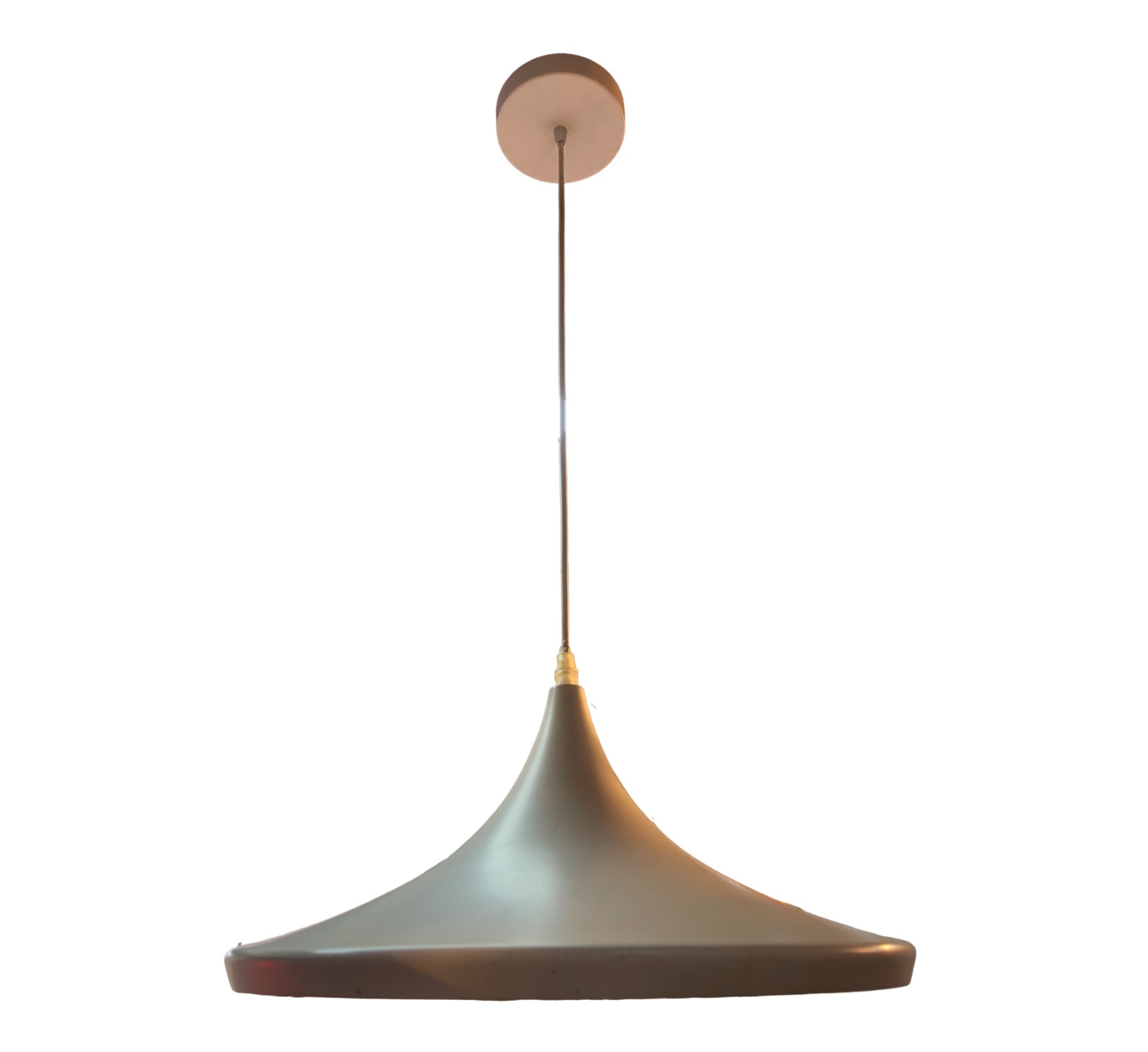 Luminária Pendente Chapéu Chinês Bahrein em Alumínio para 1 Lâmpada E27 Branco 88470604 Blumenau Iluminação