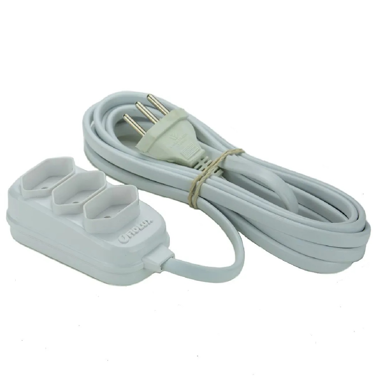 Extensao 3 Tomadas 2P+T 10a 10 M Brabnc 25300310555 Fiolux