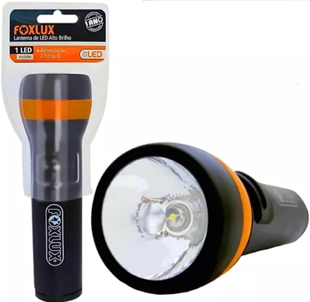 Lanterna ABS 1 LED Recarregável Grande 44.08 Foxlux