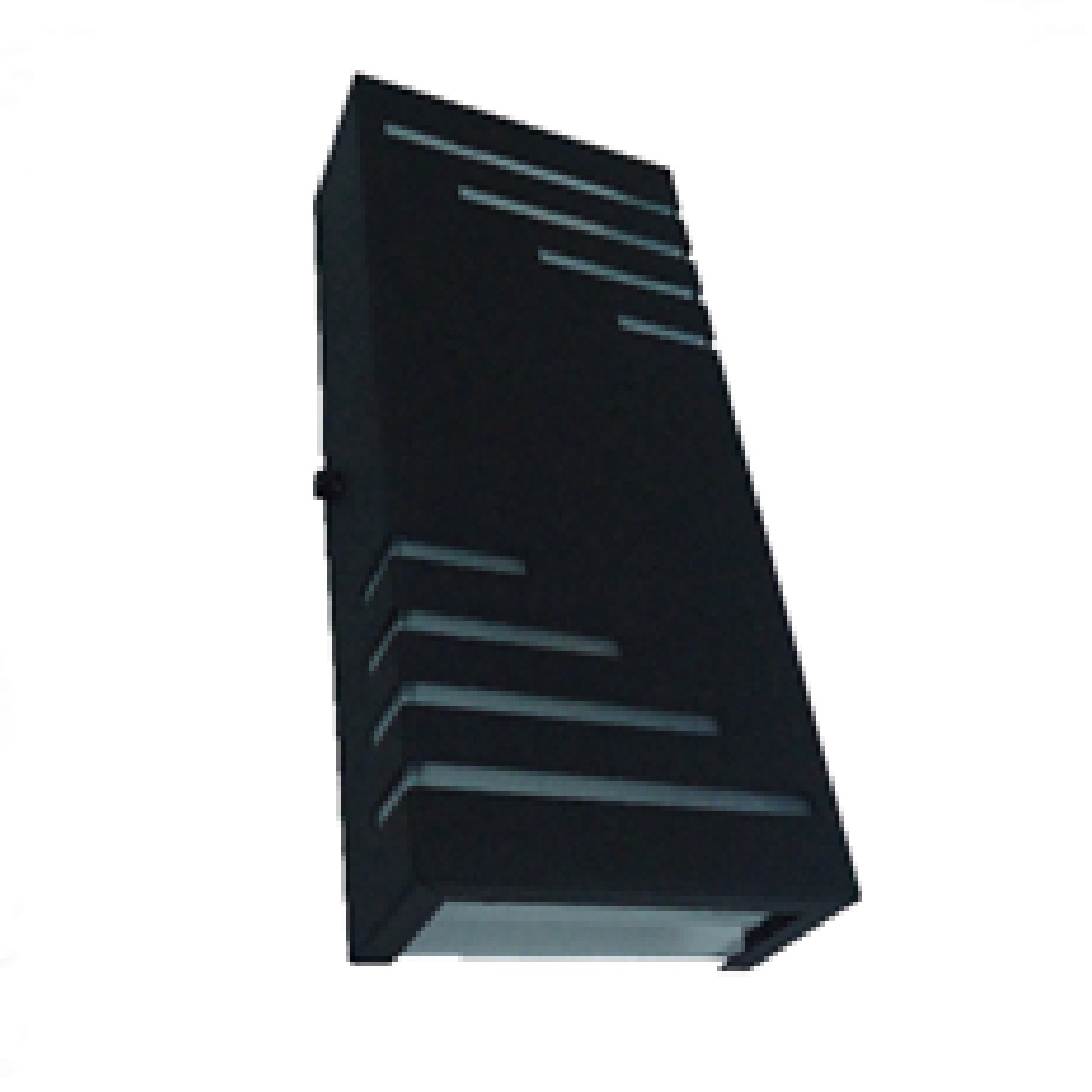 Arandela de Alumínio 2 Focos 6 Frisos 26 x 12 x 5 2x G9 Preto MOD1093PT Foco Iluminação