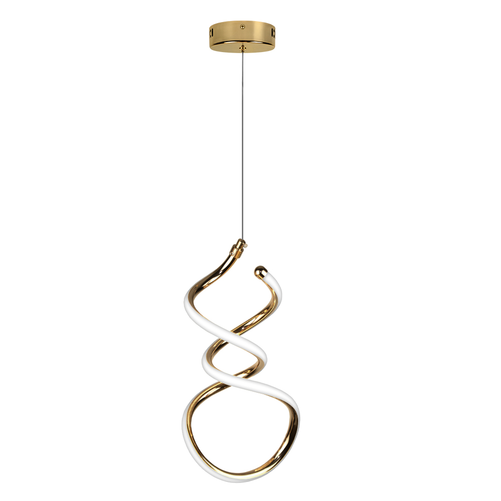 Pendente LED Espiral 365 mm 18 W 3000 K Bivolt Dourado 60253082 Blumenau Iluminação
