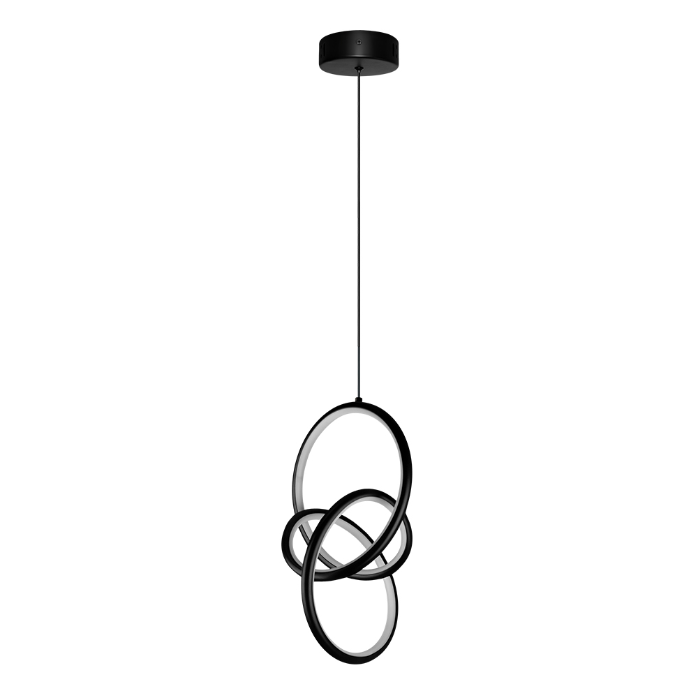 Pendente LED Onda 325 mm 24 W 3000 K Bivolt Preto 60213001 Blumenau Iluminação