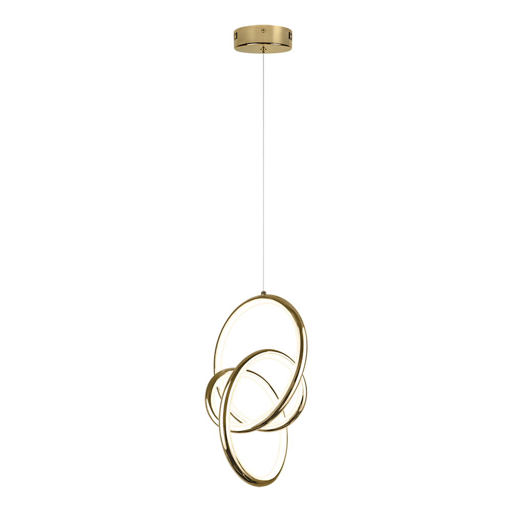 Pendente LED Onda 325 mm 24 W 3000 K Bivolt Dourado 60213082 Blumenau Iluminação
